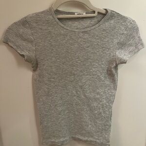 Gray Ribbed T-Shirt